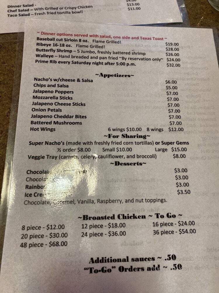 Powder River Stockman's Club - Broadus, MT menu_pic