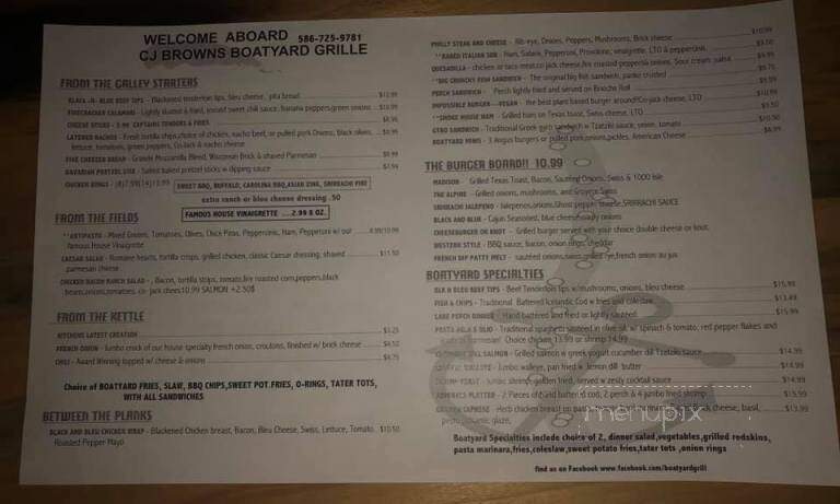 Boatyard Grill - Chesterfield, MI menu_pic