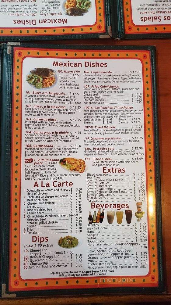Los Panchos - Terrytown, LA menu_pic