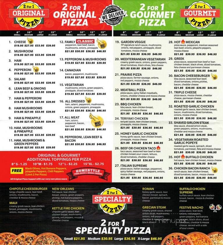 Family Pizza - Swift Current, SK menu_pic