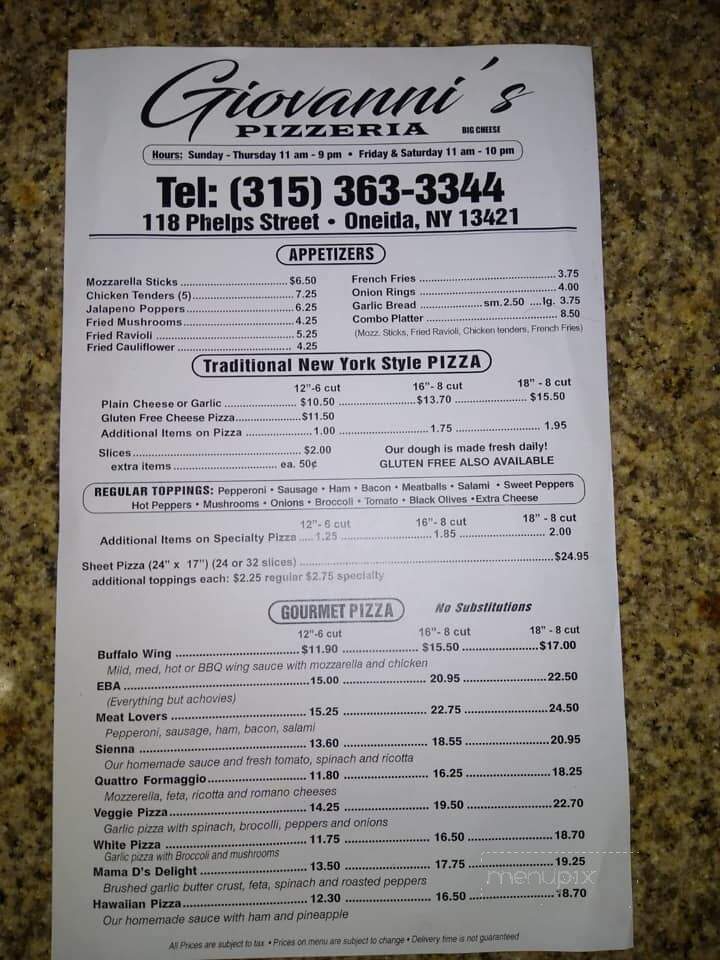 Big Cheese - Oneida, NY menu_pic