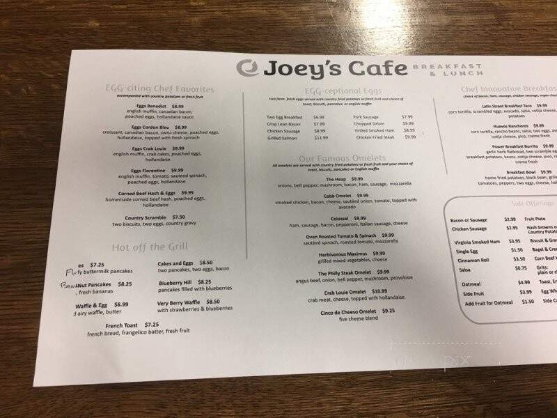 Joey's Cafe - Oklahoma City, OK menu_pic