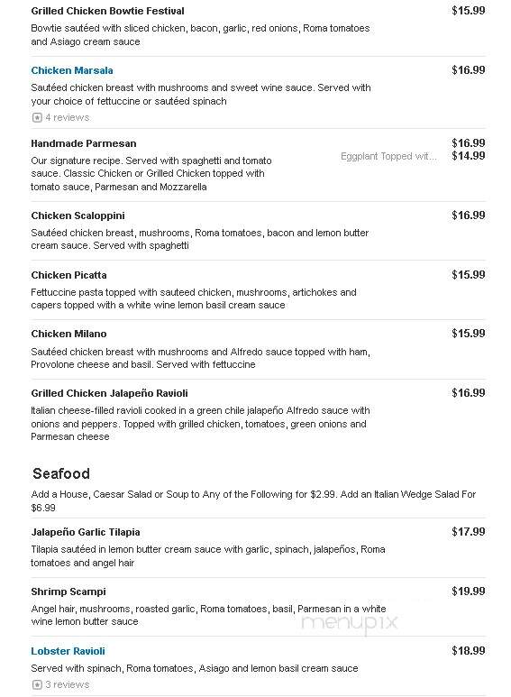 Johnny Carino's Italian - Sioux Falls, SD menu_pic