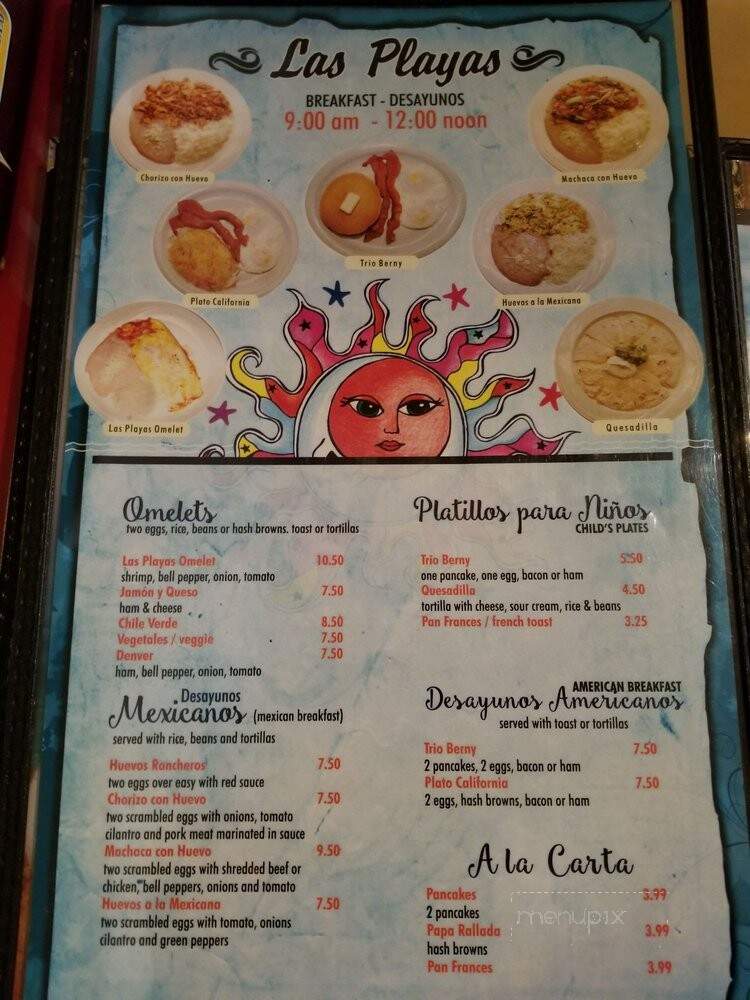 Las Playas Restaurant - Tulare, CA menu_pic