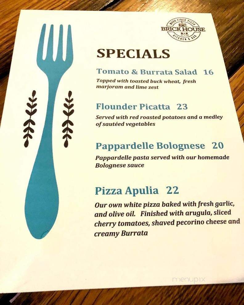 Brick House Wood Fired Pizza Kitchen & Bar - Ridgefield, CT menu_pic