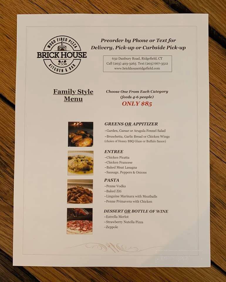 Brick House Wood Fired Pizza Kitchen & Bar - Ridgefield, CT menu_pic