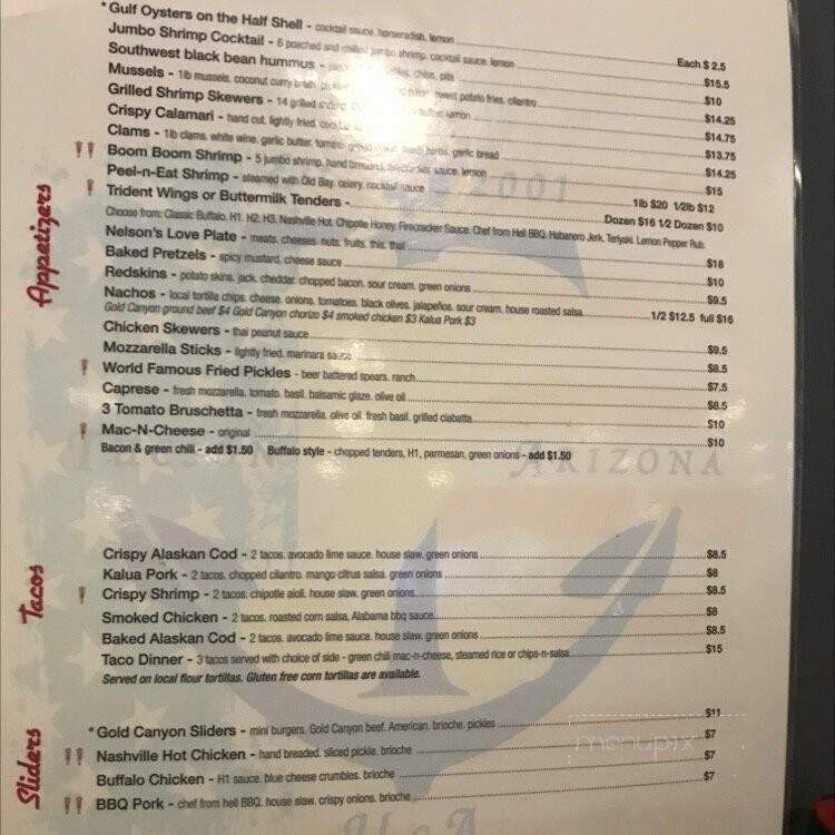 Trident Grill IV - Tucson, AZ menu_pic