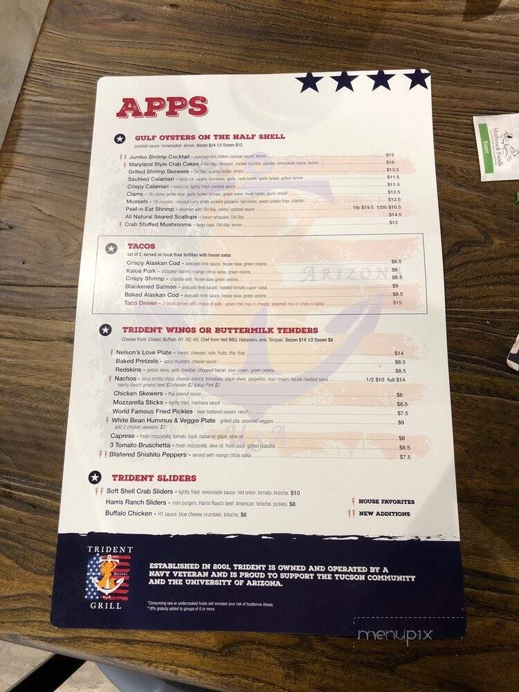 Trident Grill IV - Tucson, AZ menu_pic