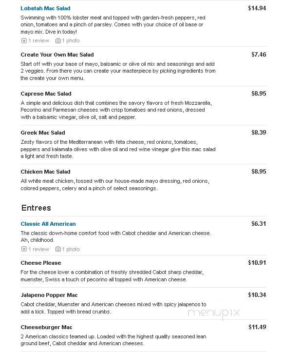 Mr. Mac's Macaroni & Cheese - Westford, MA menu_pic