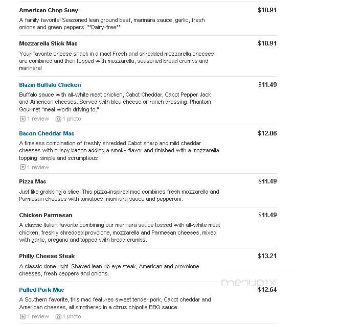 Mr. Mac's Macaroni & Cheese - Westford, MA menu_pic