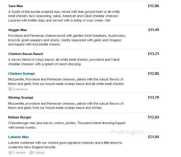 Mr. Mac's Macaroni & Cheese - Westford, MA menu_pic