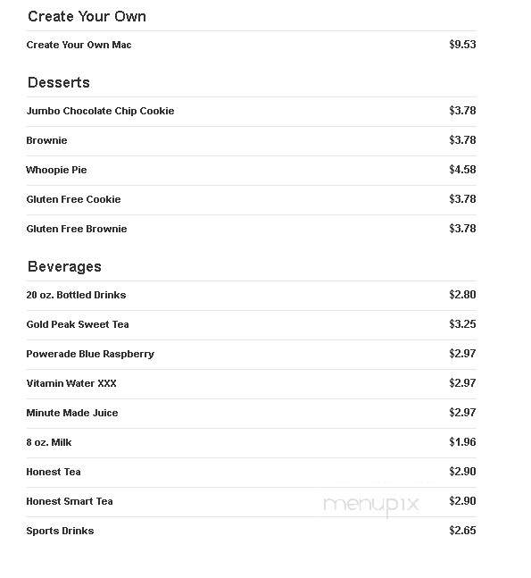 Mr. Mac's Macaroni & Cheese - Westford, MA menu_pic