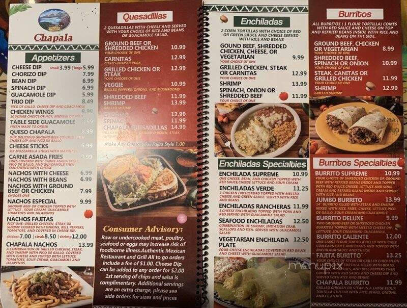 Chapala - Niceville, FL menu_pic