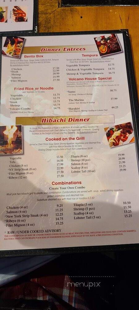 Volcano Steak & Sushi - Duluth, GA menu_pic