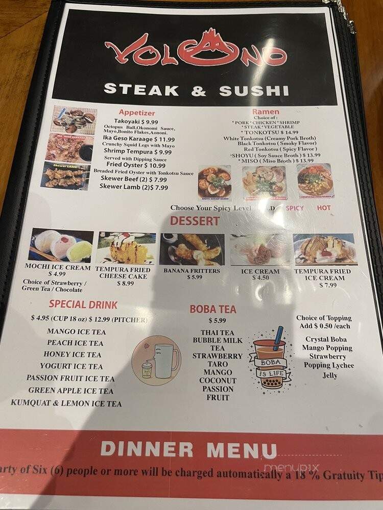 Volcano Steak & Sushi - Duluth, GA menu_pic