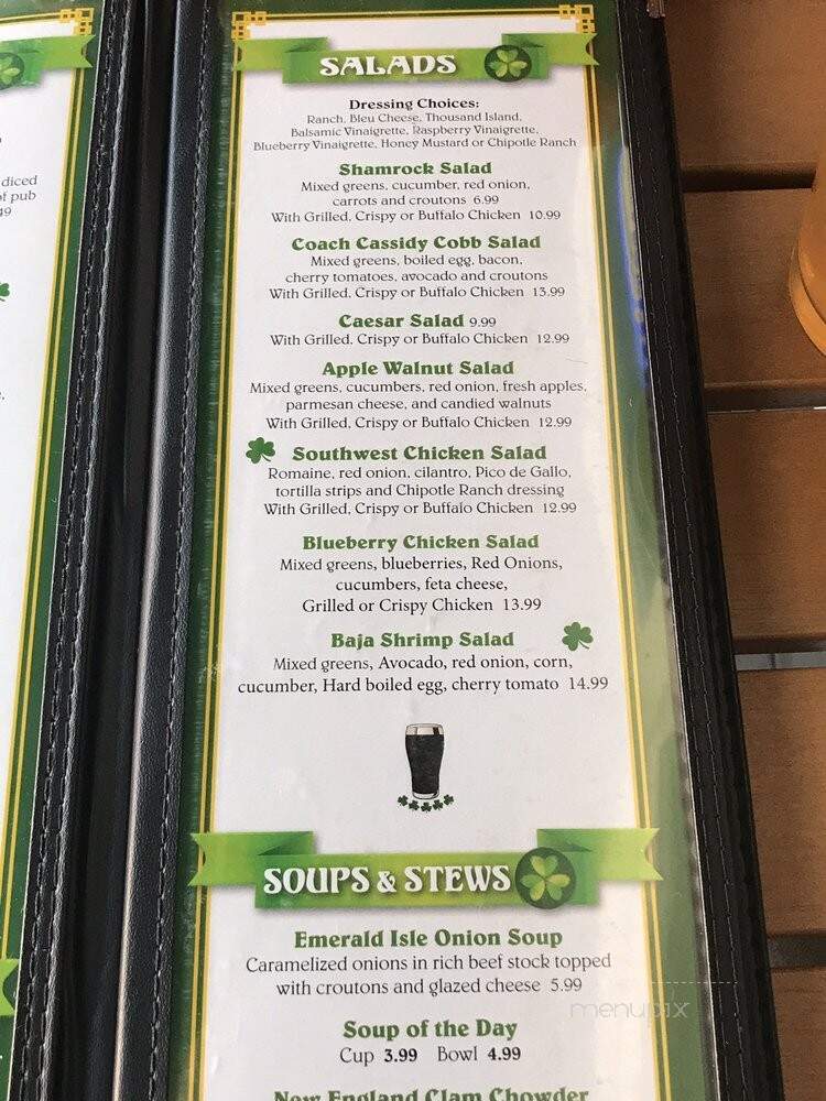 McGillicuddy's Irish Pub - Waterbury, VT menu_pic