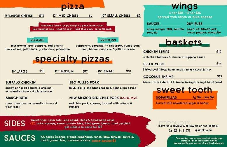 Sidekixx - Truth or Consequences, NM menu_pic