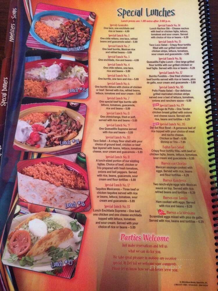 Del Sol - Lumberton, NC menu_pic