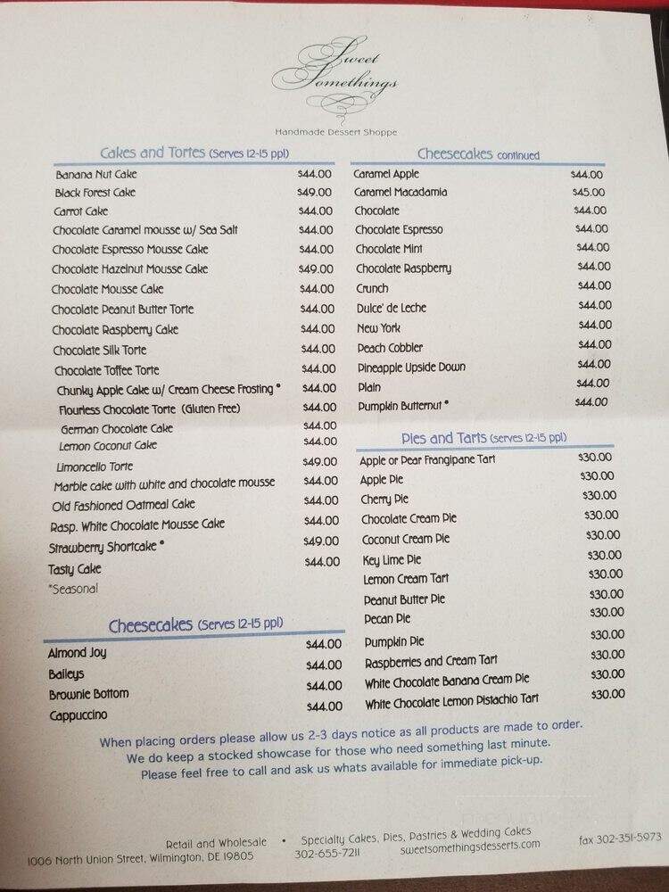 Sweet Somethings - Wilmington, DE menu_pic