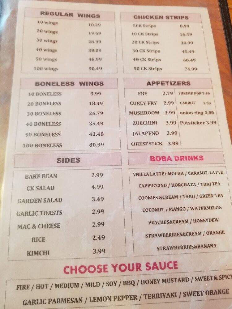 House of Wings & Boba Drinks - Bakersfield, CA menu_pic