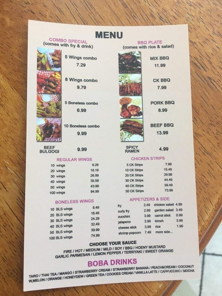 House of Wings & Boba Drinks - Bakersfield, CA menu_pic