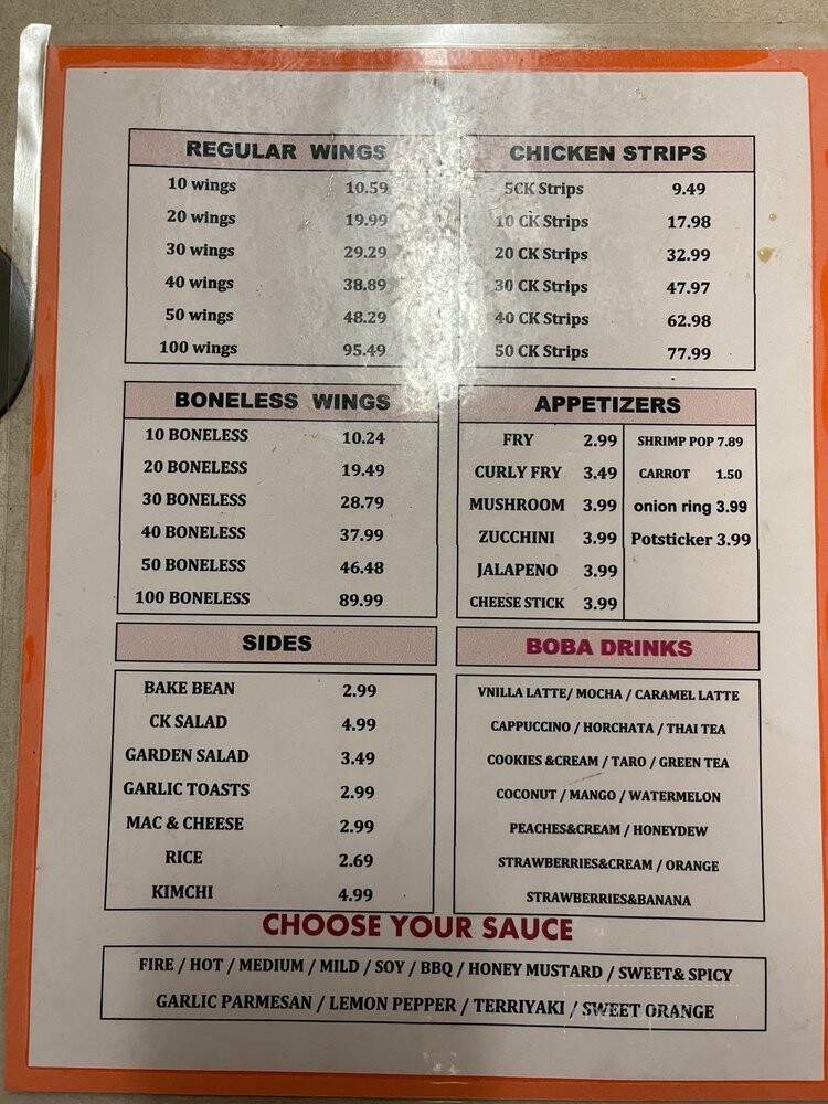 House of Wings & Boba Drinks - Bakersfield, CA menu_pic