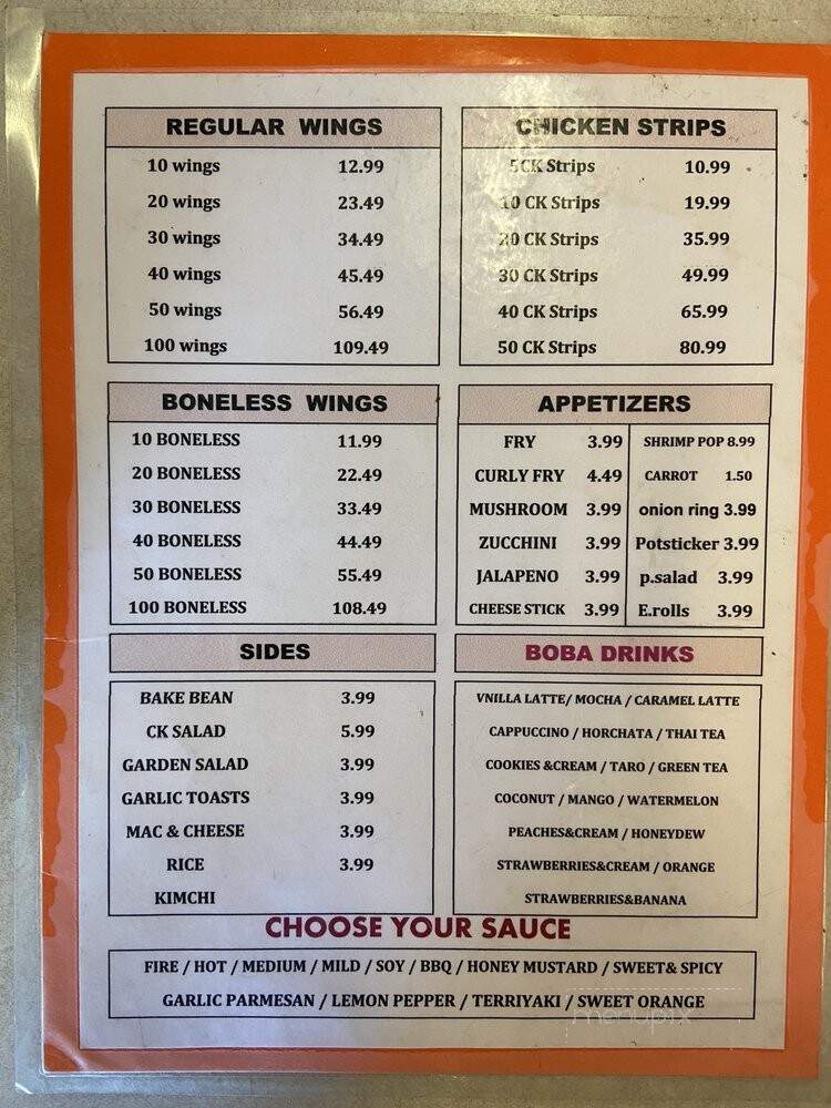 House of Wings & Boba Drinks - Bakersfield, CA menu_pic