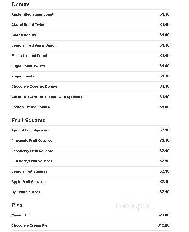 Ludlow Central Bakery - Ludlow, MA menu_pic