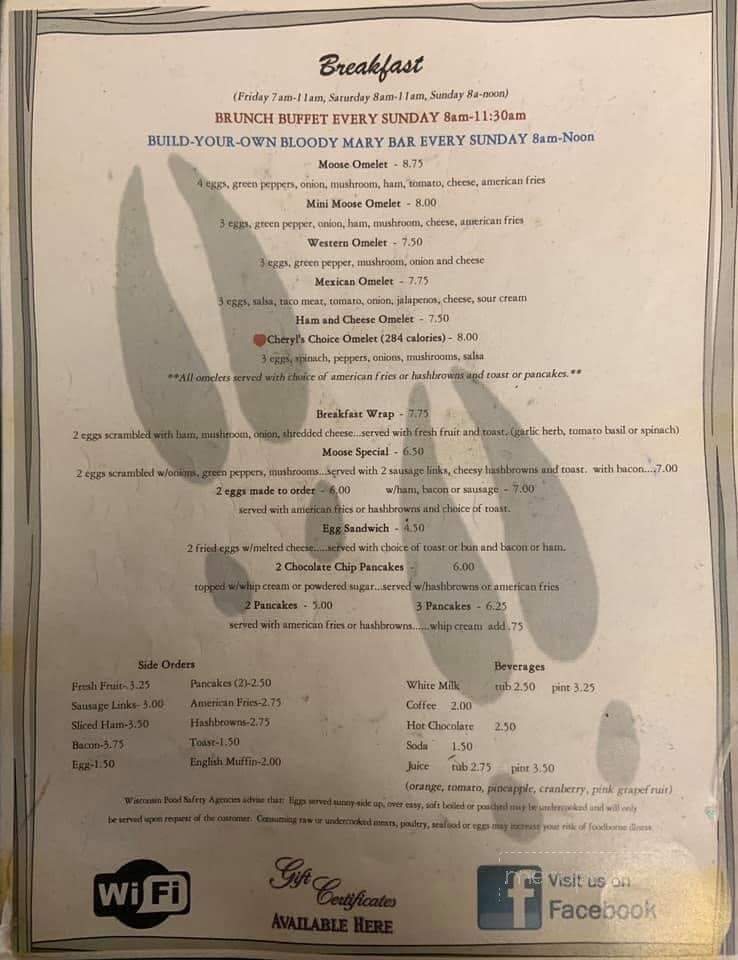Smiling Moose Saloon & Grill - Newton, WI menu_pic