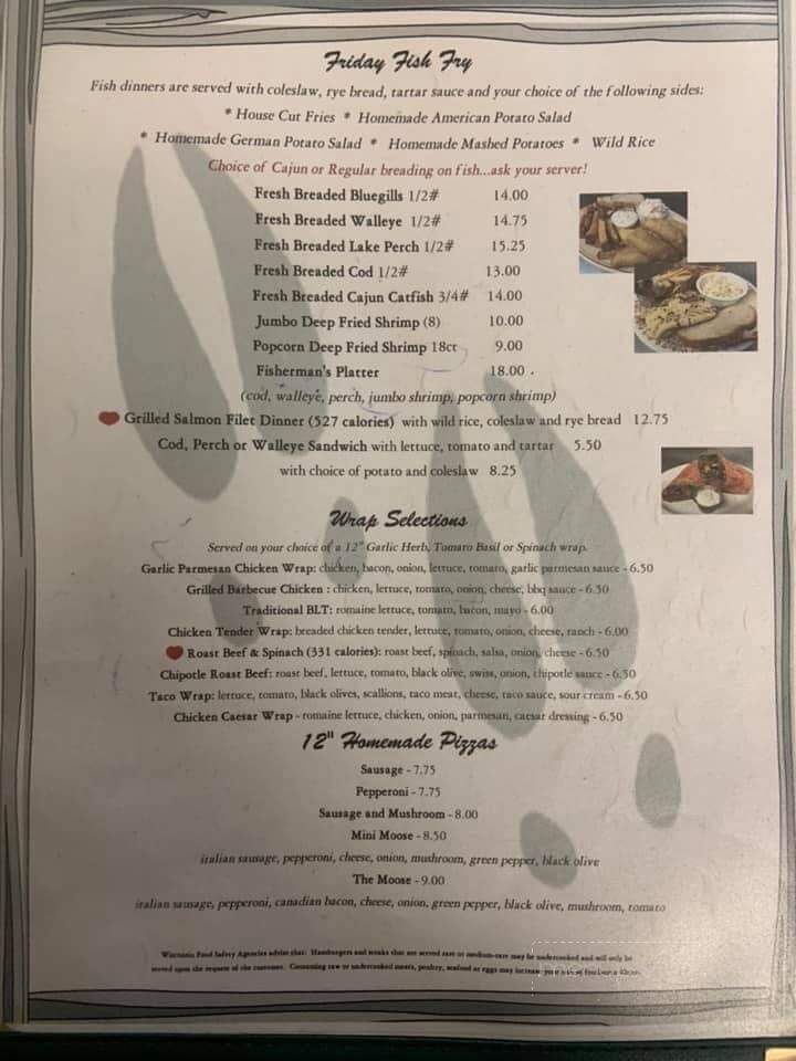 Smiling Moose Saloon & Grill - Newton, WI menu_pic
