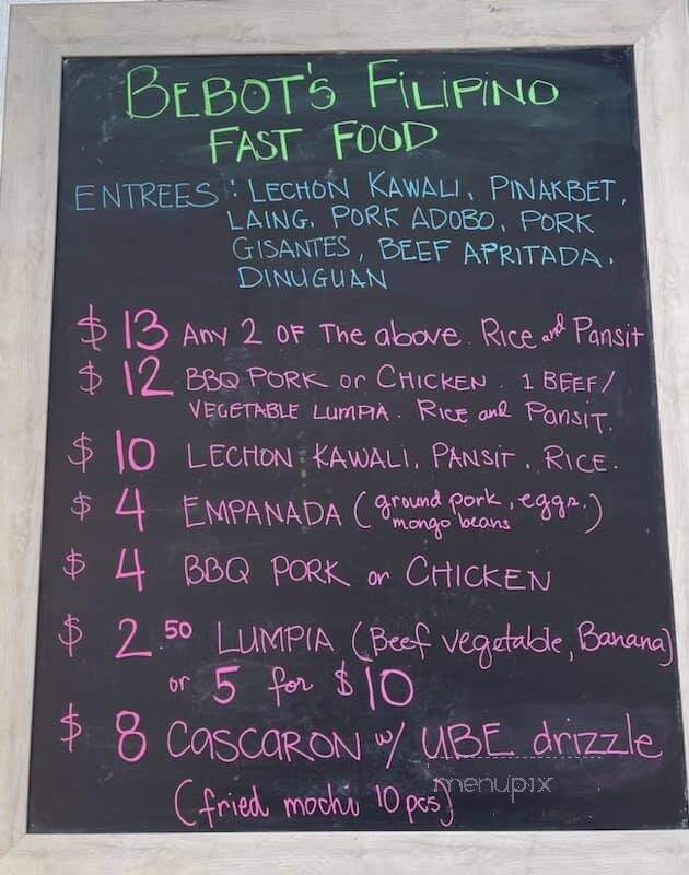 Bebot Fastfood Restaurant - Waipahu, HI menu_pic