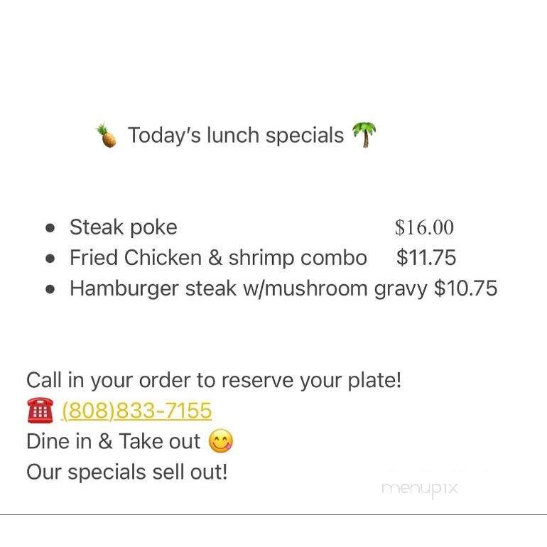 Jets Local Fast Food - Honolulu, HI menu_pic
