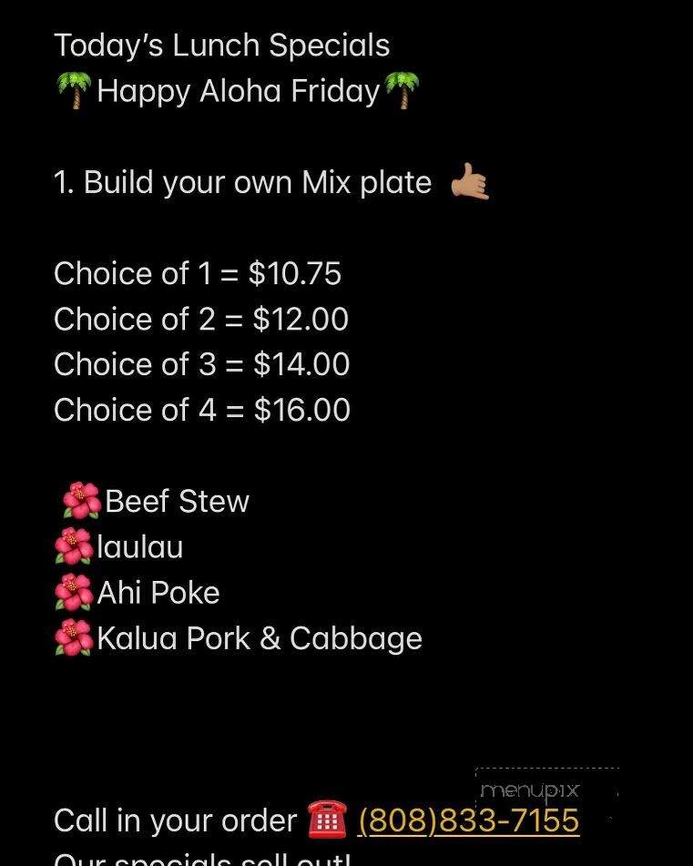 Jets Local Fast Food - Honolulu, HI menu_pic