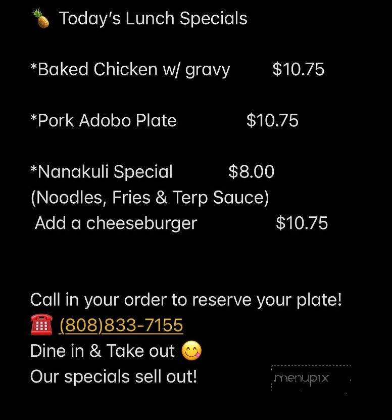 Jets Local Fast Food - Honolulu, HI menu_pic