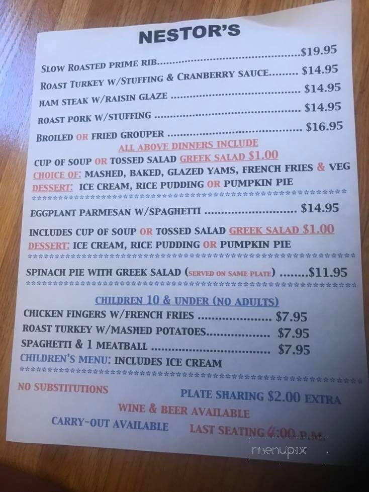 Nestor's Restaurant - Fort Myers, FL menu_pic
