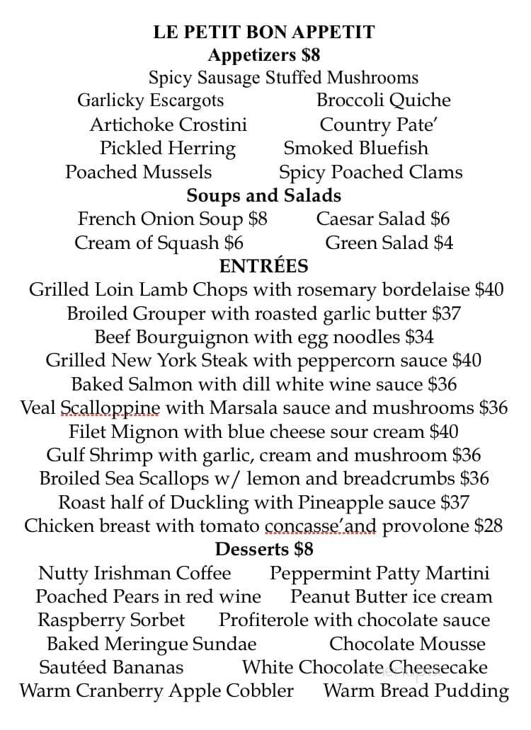 Bon Appetit Restaurant - Seaford, DE menu_pic