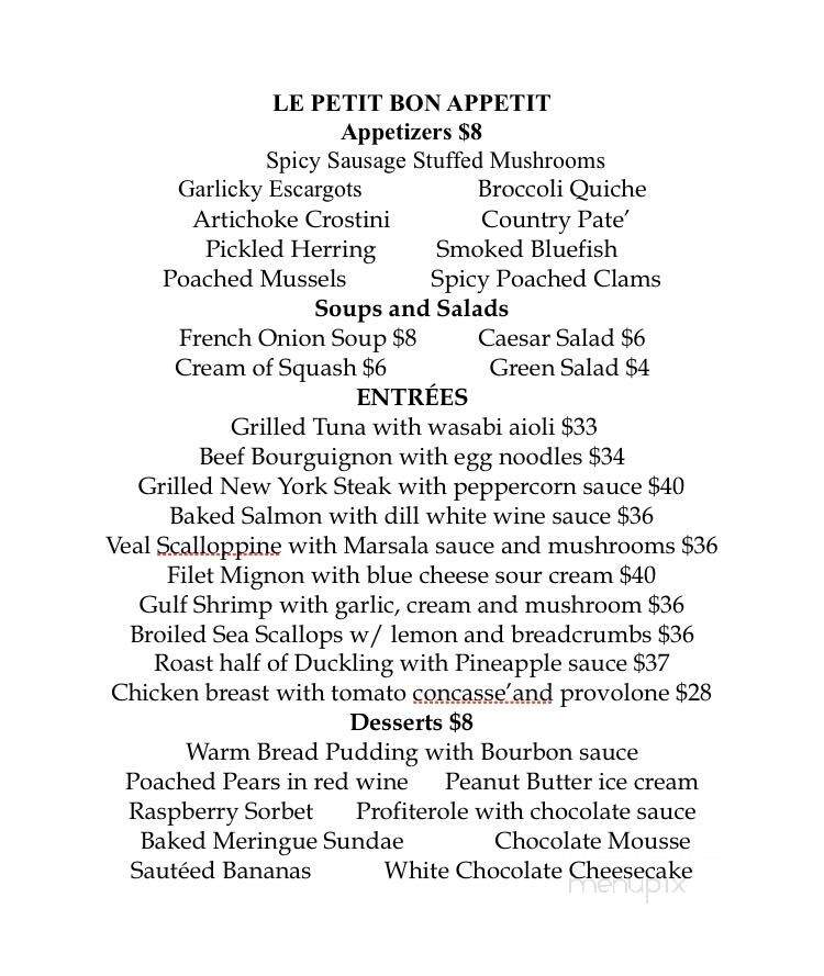 Bon Appetit Restaurant - Seaford, DE menu_pic