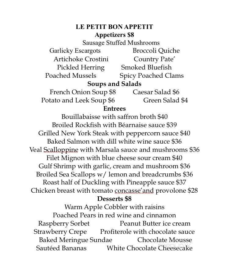 Bon Appetit Restaurant - Seaford, DE menu_pic