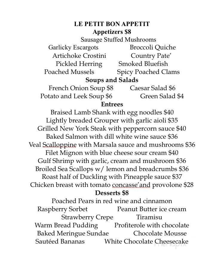 Bon Appetit Restaurant - Seaford, DE menu_pic