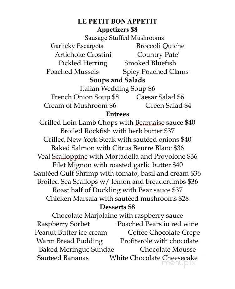 Bon Appetit Restaurant - Seaford, DE menu_pic