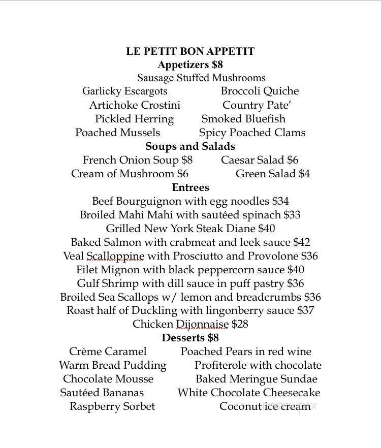 Bon Appetit Restaurant - Seaford, DE menu_pic
