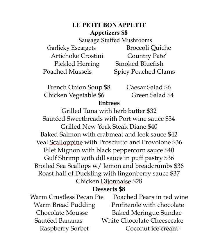 Bon Appetit Restaurant - Seaford, DE menu_pic