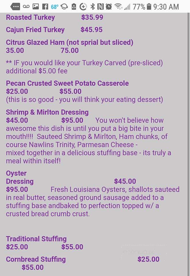 My Girlfriends Kitchen Llc - Slidell, LA menu_pic