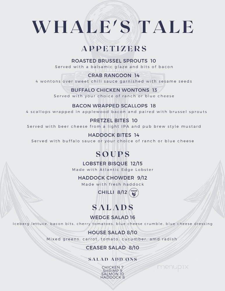 Whales Tale - Boothbay Harbor, ME menu_pic