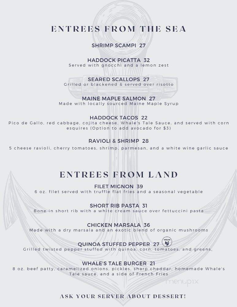 Whales Tale - Boothbay Harbor, ME menu_pic