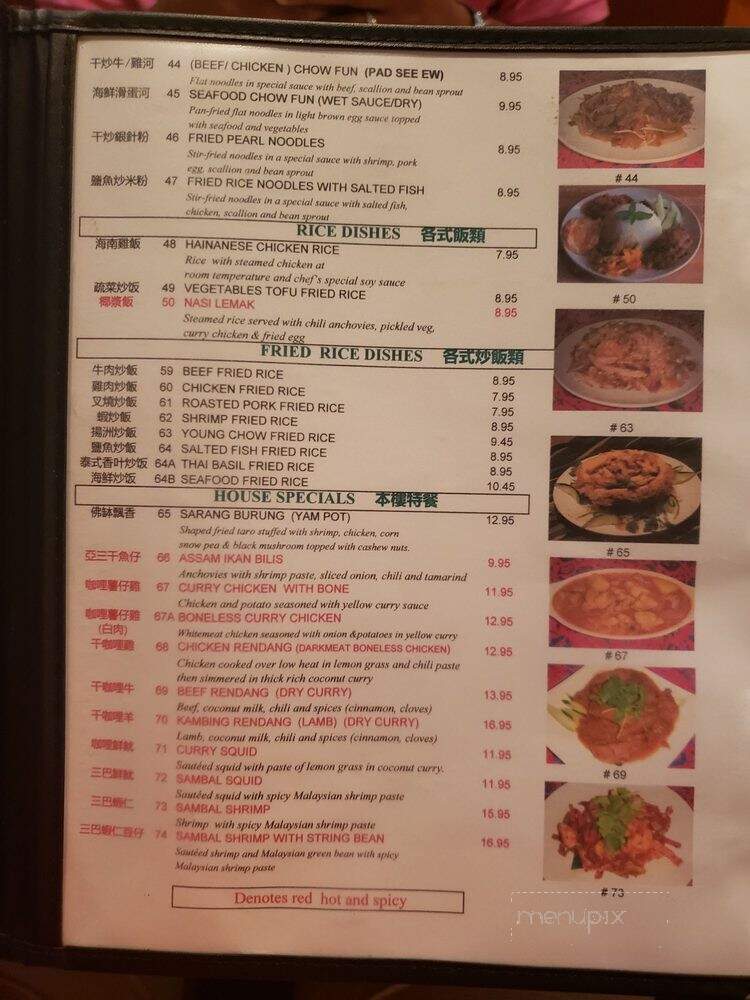 Penang Malaysian Cuisine - Kennesaw, GA menu_pic