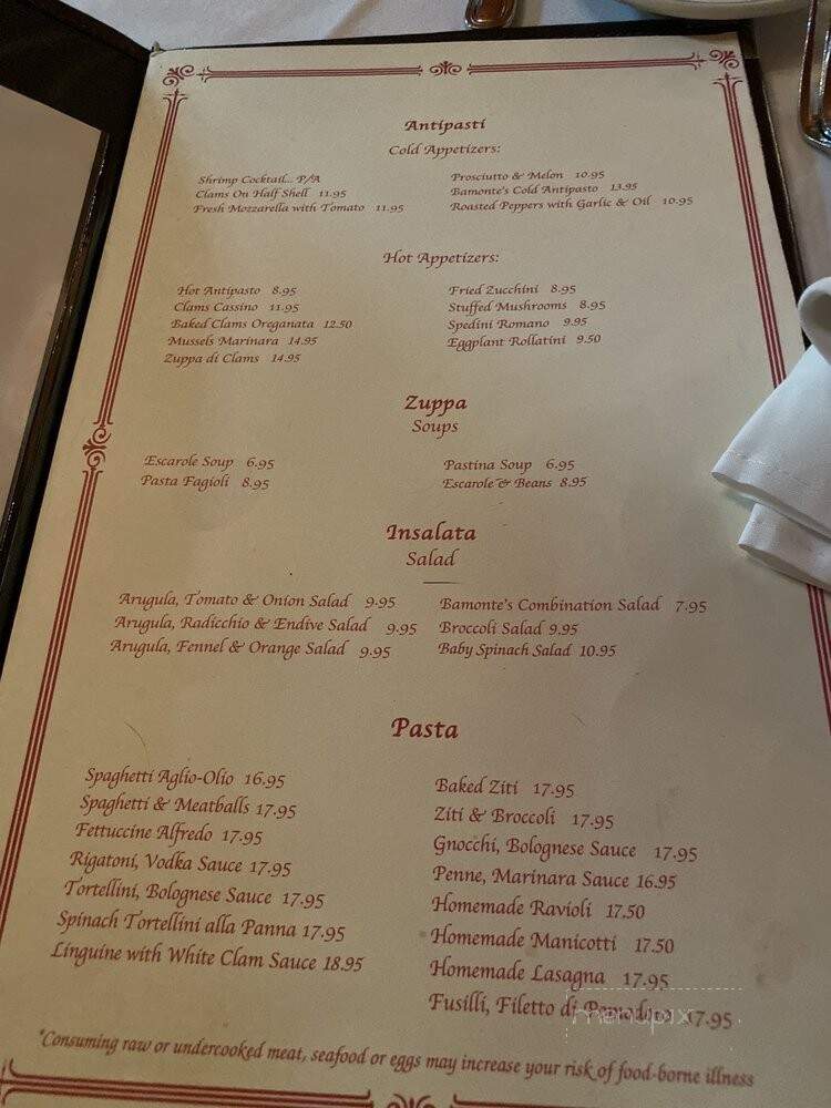 Bamonte's Restaurant - Brooklyn, NY menu_pic