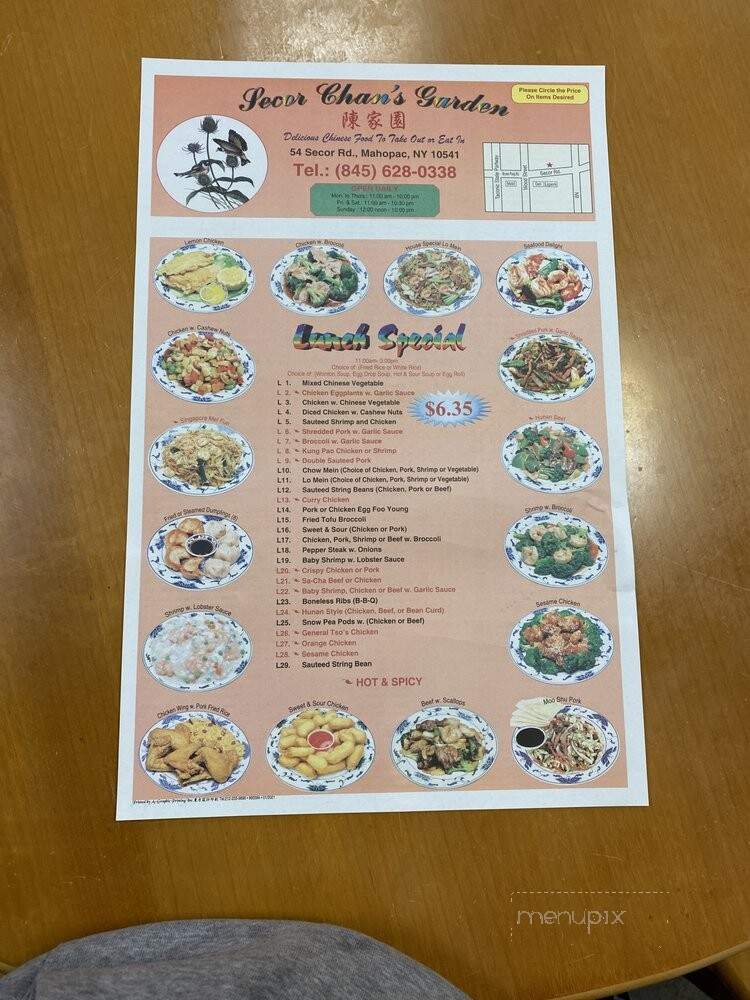 Chan's Garden - Mahopac, NY menu_pic