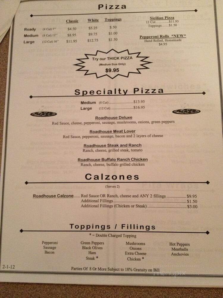 Bavington Inn - Burgettstown, PA menu_pic