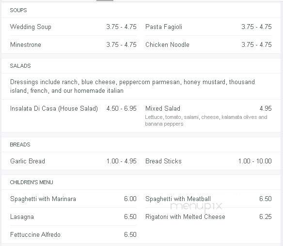 Pasquale Mira Restaurant - Beckley, WV menu_pic